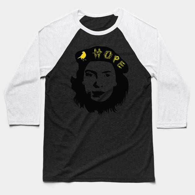 HOPE is the Thing With Feathers Emily Dickinson Che Guevara design Baseball T-Shirt by pelagio